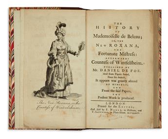 DEFOE, DANIEL. The History of Mademoiselle de Beleau; or, The New Roxana . . . afterwards Countess of Wintselsheim. 1775